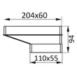 Kép 3/3 - PVC átalakító idom lapos csővezetékekhez 204x60 mm / 110x55 mm