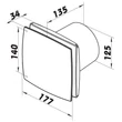 Kép 2/4 - Fürdőszoba ventilátor, időzítő páraérzékelő Dalap 125 BFZW 12V 