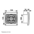 Kép 5/5 - Fürdőszoba ventilátor Dalap 100 ELKE L húzókapcsolóval 