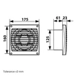 Kép 5/5 - Fürdőszoba ventilátor Dalap 125 ELKE ZW páraérzékelővel, időzítővel 