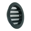 Kép 4/5 - Fekete fém szellőzőrács, rovarhálóval és karimával, Ø 80 mm