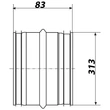 Kép 2/2 -  Belső csőtoldó 315 mm