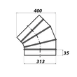 Kép 2/2 - Fém légcsatorna könyök idom 45° - Ø 315 mm