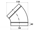 Kép 3/3 - Fém légcsatorna könyök idom 45° - O 80 mm