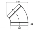 Kép 3/3 - Fém légcsatorna könyök idom 45° - Ø 100 mm