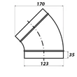 Kép 3/3 - Fém légcsatorna könyök idom 45° - O 125 mm