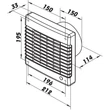 Kép 8/9 - Fürdőszoba ventilátor Dalap 150 LV, emelt teljesítménnyel 