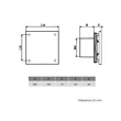 Kép 6/7 - Fürdőszoba ventilátor időzítővel, páraérzékelővel, külső ráccsal, szett oldalfalra 125 mm