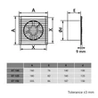 Kép 5/5 - Dalap 100 ST fürdőszobai ventilátor rovarvédő hálóval méret