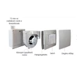 Kép 2/7 - AERAULIQA QXD-80-HT - WC csésze elszívásához fürdőszoba ventilátor, páraérzékelővel és időzítővel