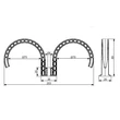Kép 2/4 - Műanyag rögzítőbilincs 2x75 mm csövekhez