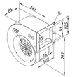 Kép 4/5 - Egyoldalon szívó magasyomású ventilátor Dalap SKT 2E 140x60 méretrajz