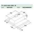 Kép 4/4 - Cata - Konyhai páraelszívó TF-2003/60 LED BLACK GLASS