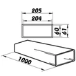 Kép 3/3 - Rugalmas szögletes műanyag csővezeték 204x60 mm 1m 
