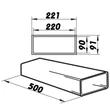 Kép 3/3 - Rugalmas szögletes műanyag csővezeték 220x90 mm 0,5 m