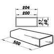 Kép 3/3 - Lapos légcsatorna 204x60mm/0,5m