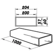 Kép 3/3 - Lapos légcsatorna 204x60mm/1,0 m,