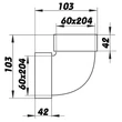 Kép 2/2 - Függőleges könyök 90° 204x60mm