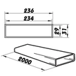 Kép 3/3 - Lapos légcsatorna 234x29mm/2,0m