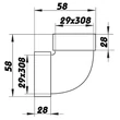Kép 2/2 - Függőleges könyök 90° 308x29mm
