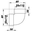 Kép 2/6 - Függőleges könyök 90° 110x55mm