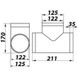 Kép 2/2 - Műanyag T idom Ø125mm