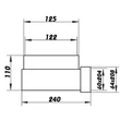 Kép 2/2 - 90° átalakító 204x60mm - Ø125mm (állítható csonk)