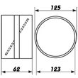 Kép 2/2 - Belső csőtoldó visszacsapó szeleppel Ø125mm