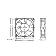 Kép 2/2 - Műszerventilátor SAF-12V DC - 12V/80x80x25 (3000 rpm)
