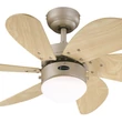 Kép 1/7 - Mennyezeti ventilátor Westinghouse Turbo Swirl világos juhar