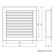Kép 6/6 - fém szellőzőrács szabályozható zsaluval 200x200 mm, fehér
