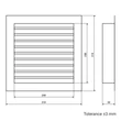 Kép 6/6 - fém szellőzőrács szabályozható zsaluval 250x250 mm, fehér