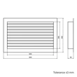 Kép 6/6 - szellőzőrács szabályozható zsaluval 600x200 mm, fehér