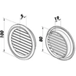 Kép 3/3 - Műanyag barna szellőzőrács rovarhálóval 80mm/ 2db