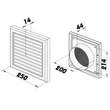 Kép 3/3 - Műanyag szellőzőrács csőcsonkkal 200 mm