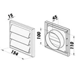 Kép 3/3 - Műanyag szellőzőrács csőcsonkkal, gravitációs zsaluval 100 mm
