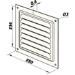 Kép 2/2 - Ezüst fém szellőzőrács rovarhálóval 250x250 mm