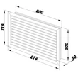 Kép 3/3 - Műanyag szellőzőrács fix zsaluval GPU 214x214 MM