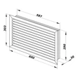 Kép 3/3 - Műanyag fehér szellőzőrács fix zsaluval 600x300 mm