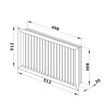 Kép 2/2 - Műanyag szellőzőrács fix zsaluval GPU 512 x 512 MM 