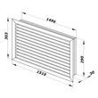 Kép 2/2 - Műanyag fehér szellőzőrács fix zsaluval 1500x300 mm 