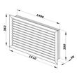Kép 2/2 - Műanyag fehér szellőzőrács fix zsaluval 1500x350 mm 
