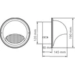 Kép 4/4 - Rozsdamentes acél kültéri esővédő rács 125 mm