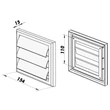 Kép 3/3 - Műanyag szellőzőrács gravitációs zsaluval 154x154 mm