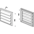 Kép 3/3 - Műanyag szellőzőrács gravitációs zsaluval 187x187 mm