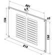 Kép 3/3 - Fehér fém szellőzőrács rovarhálóval 215x150 mm