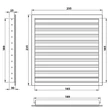 Kép 7/7 - Alumínium szellőzőrács fix zsaluval 200x200 mm