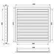 Kép 5/5 - Alumínium szellőzőrács fix zsaluval 600x350 mm 