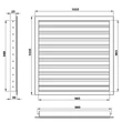 Kép 5/5 - Alumínium szellőzőrács fix zsaluval 1000x1000 mm