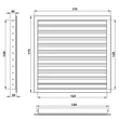 Kép 7/7 - Alumínium szellőzőrács fix zsaluval 150x150 mm